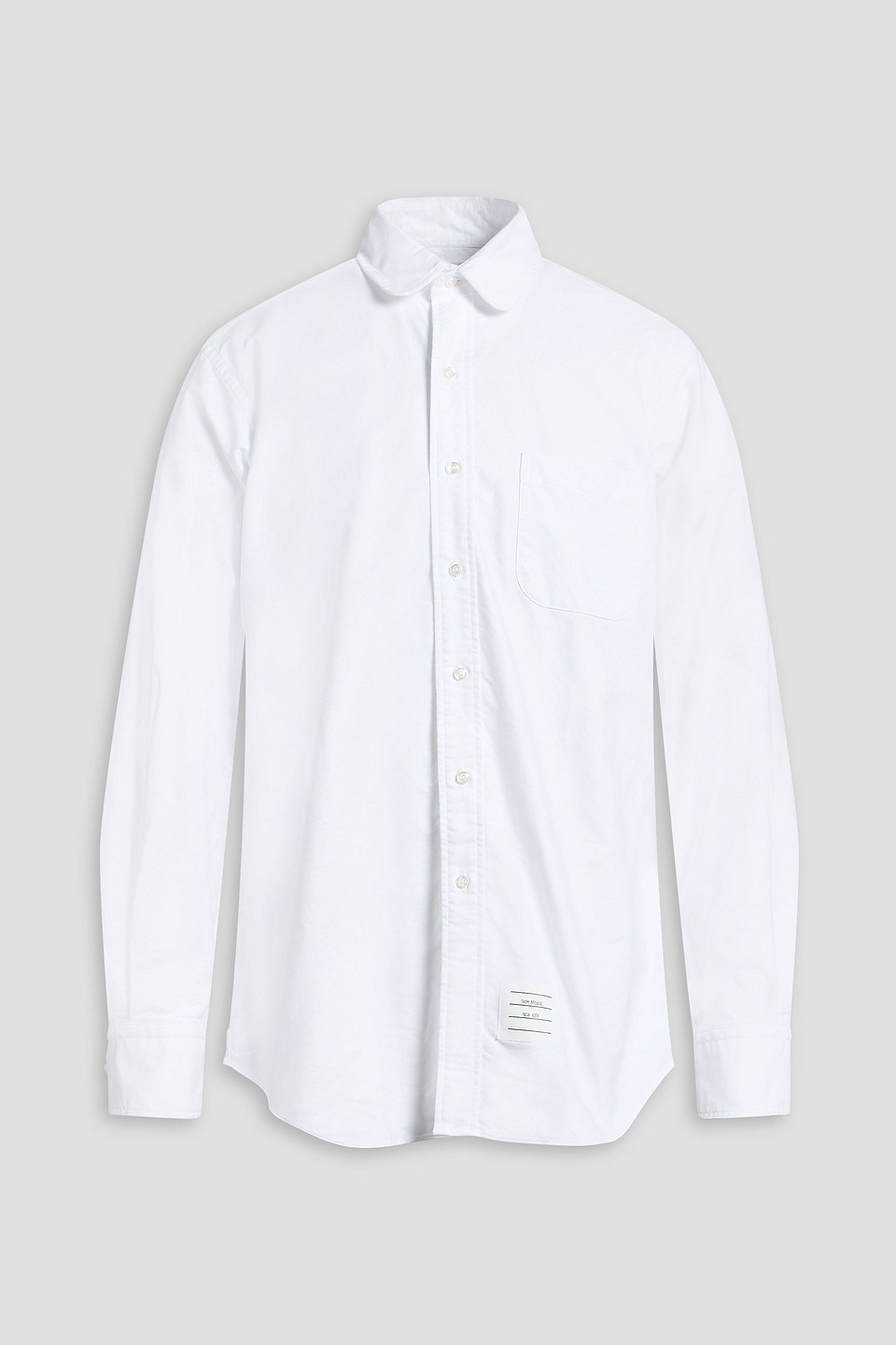 thom browne - cotton oxford shirt - white - 4