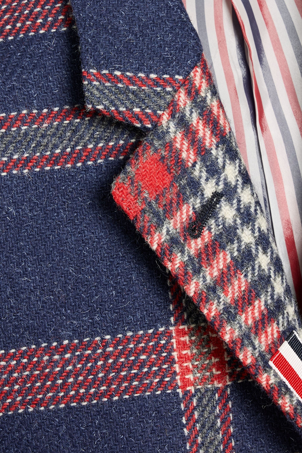 Thom Browne Checked Wool Blazer In Blue