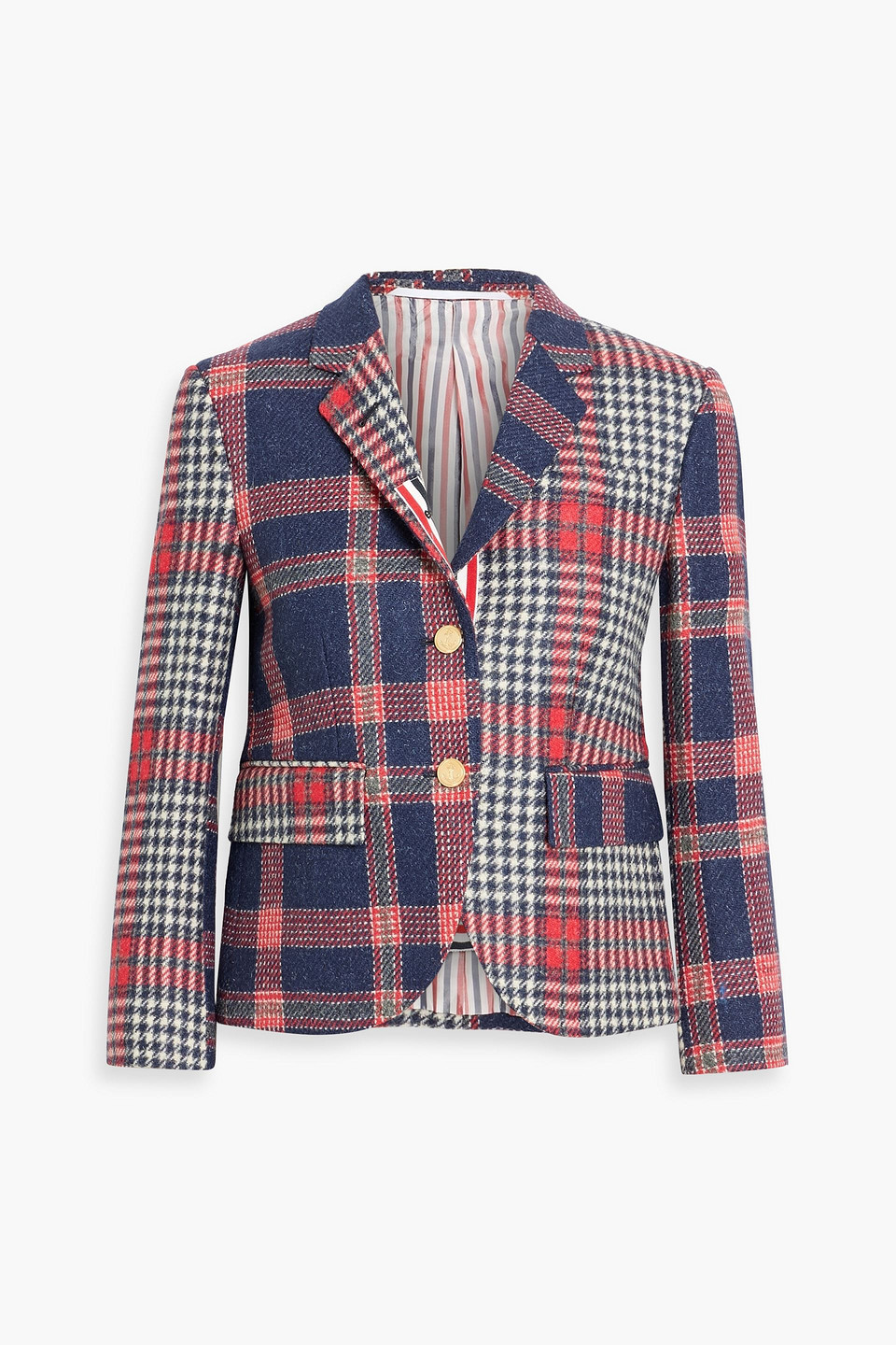 Thom Browne Checked Wool Blazer In Blue