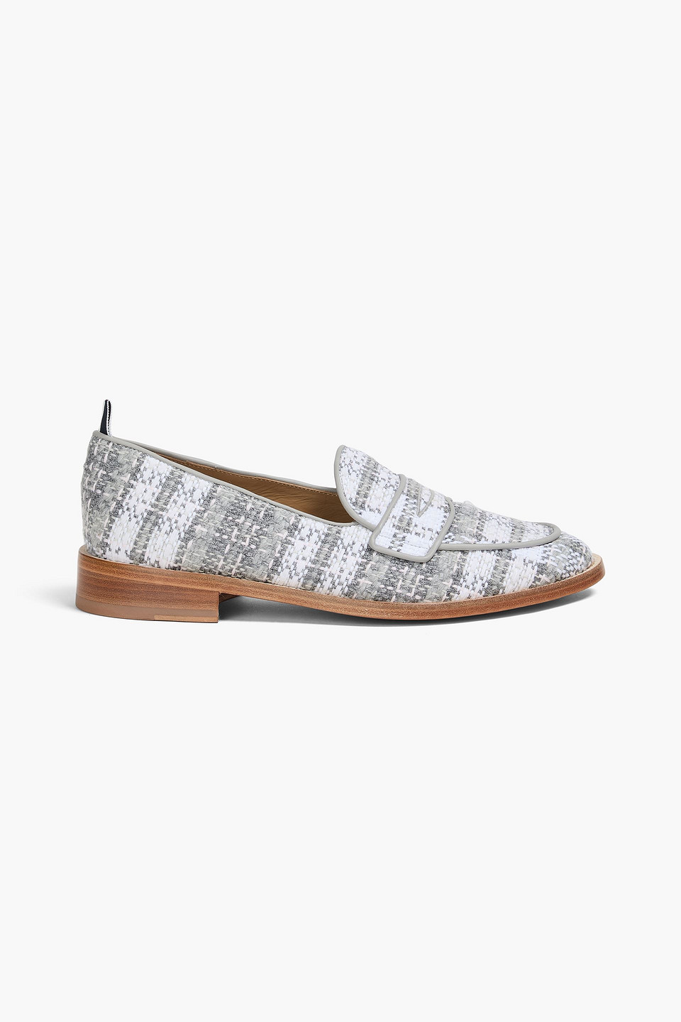 Thom Browne Tweed Loafers In Gray