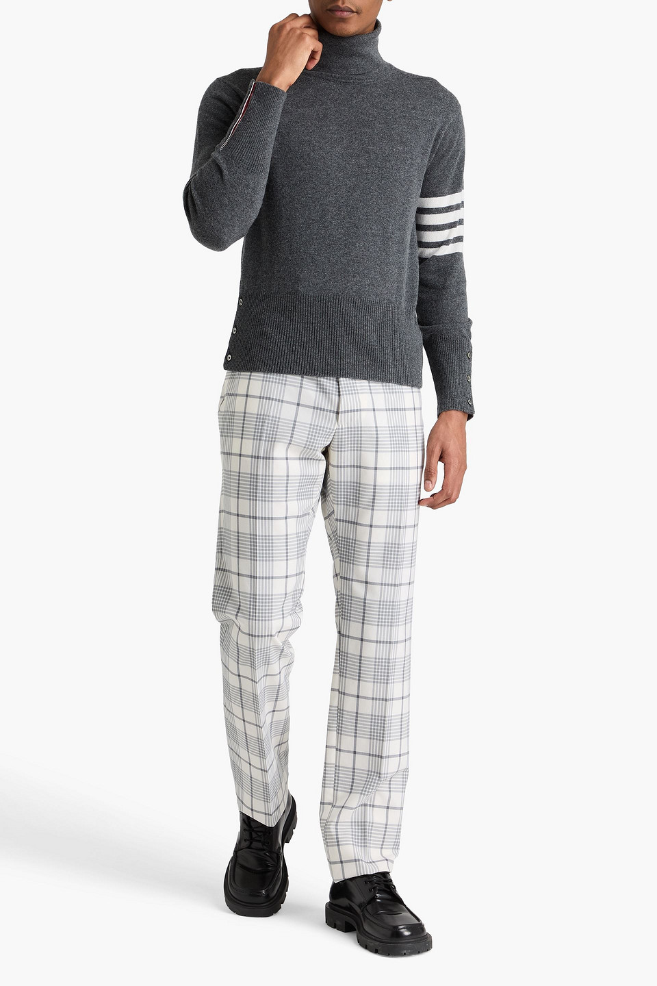  Thom Browne - Striped Cashmere Turtleneck Sweater - Grau - 0 
