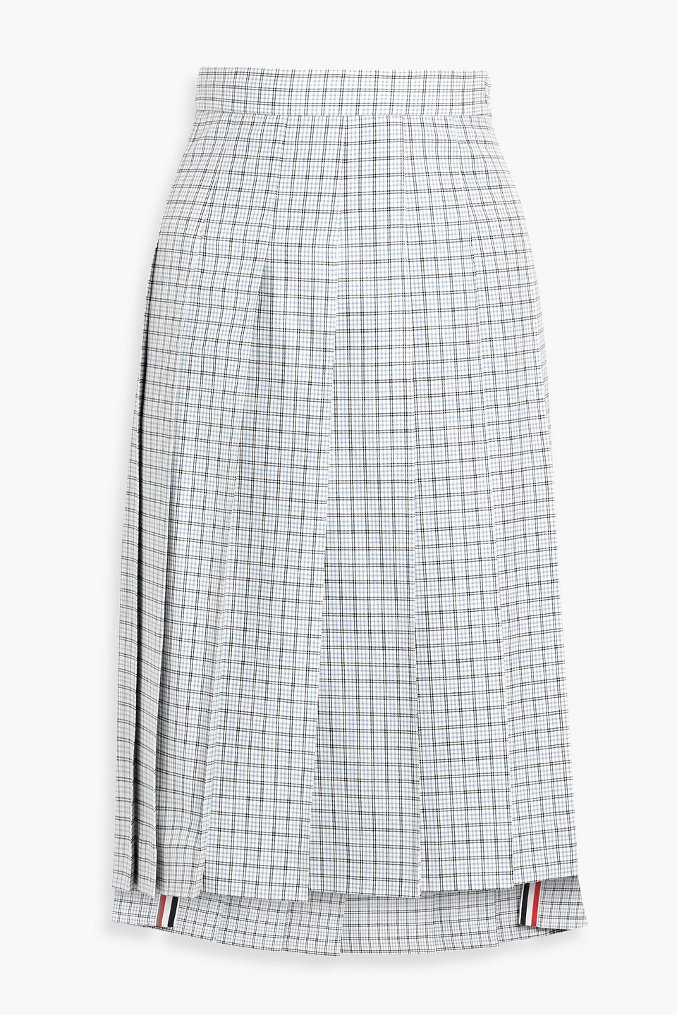 Thom Browne Checked Wool Midi Skirt In Multi