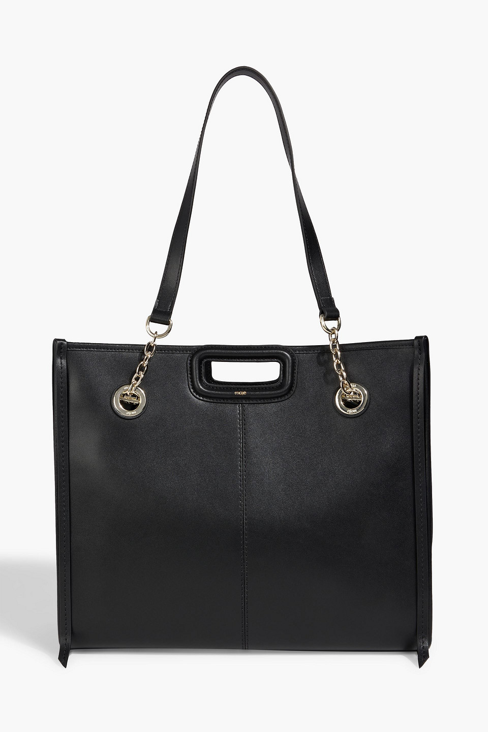 maje - leather tote - black - onesize