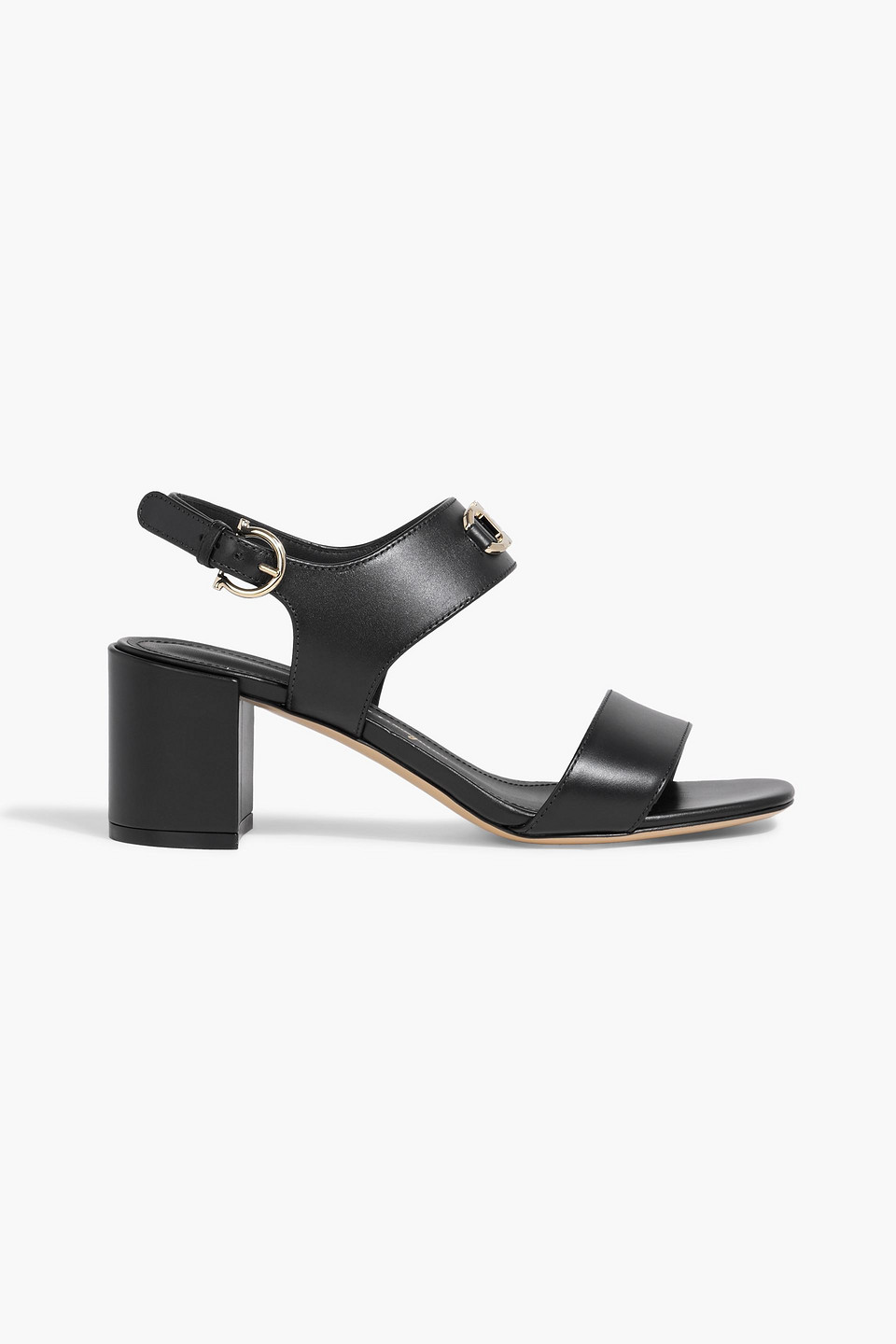 ferragamo - cayla leather sandals - black - us 5.5