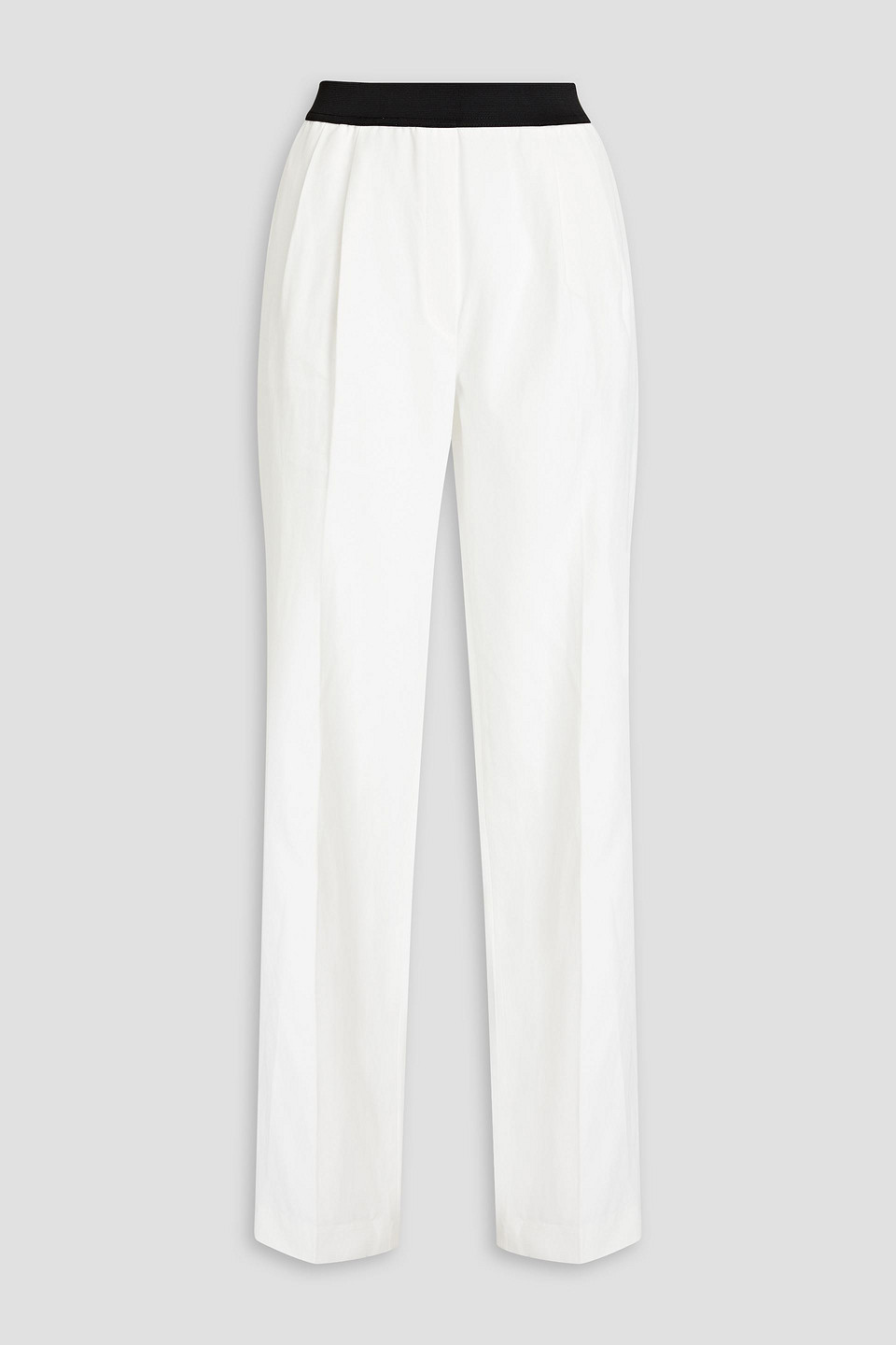 loulou de saison - takaroa pleated twill straight-leg pants - white - fr 34