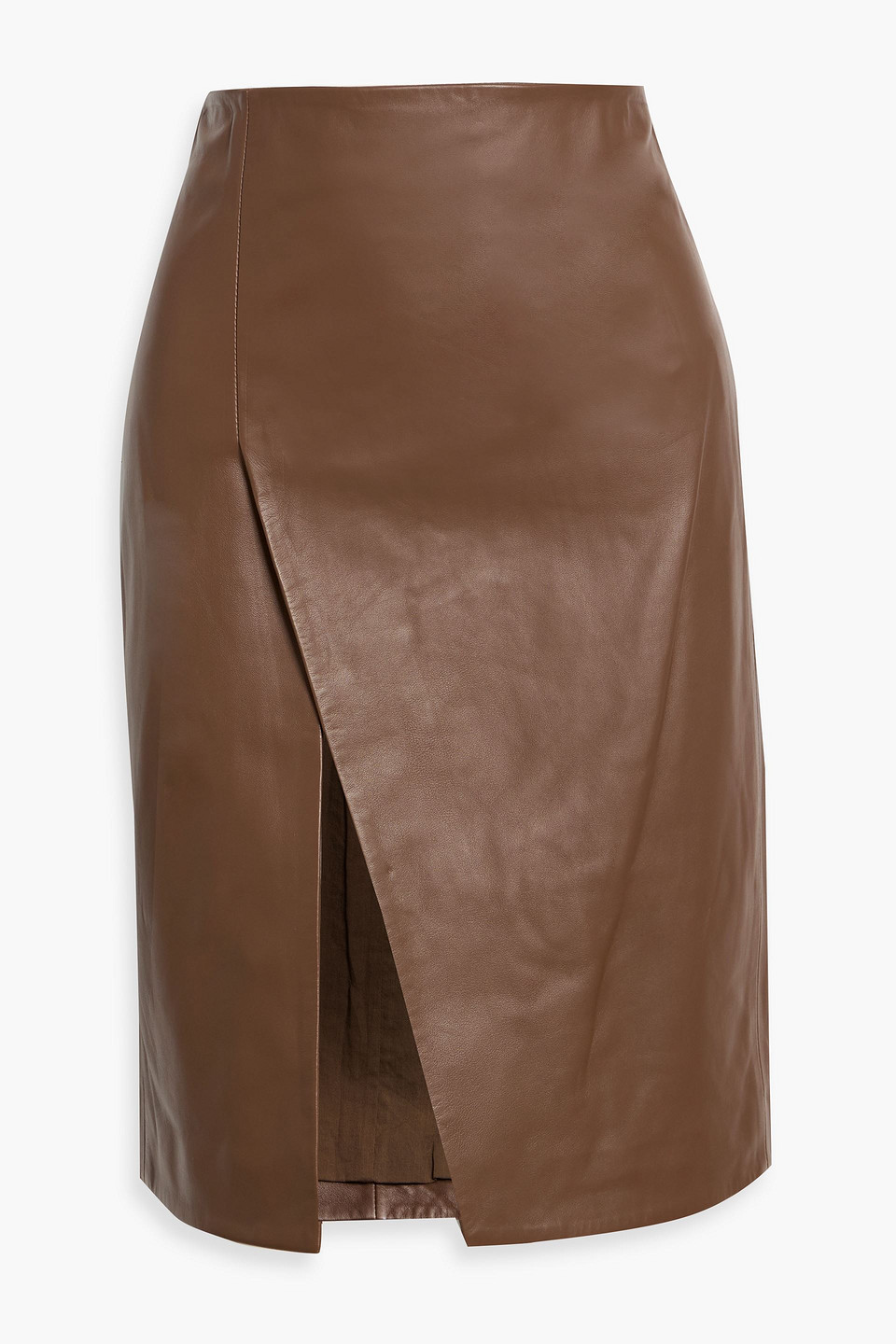 loulou de saison - ekare leather skirt - brown - fr 36