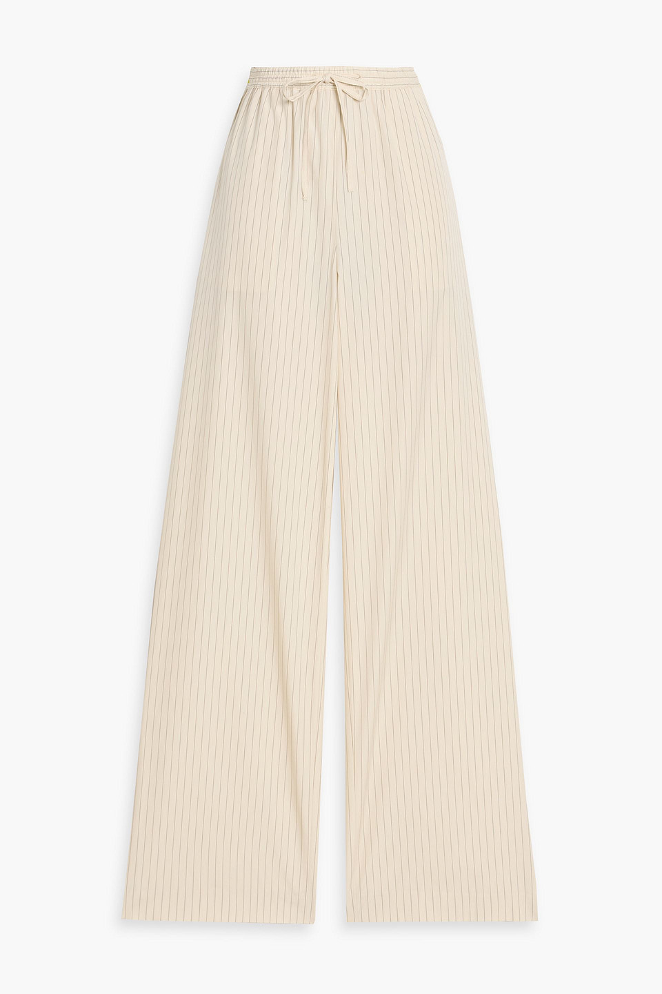 loulou de saison - sero striped cotton-poplin straight-leg pants - white - fr 42