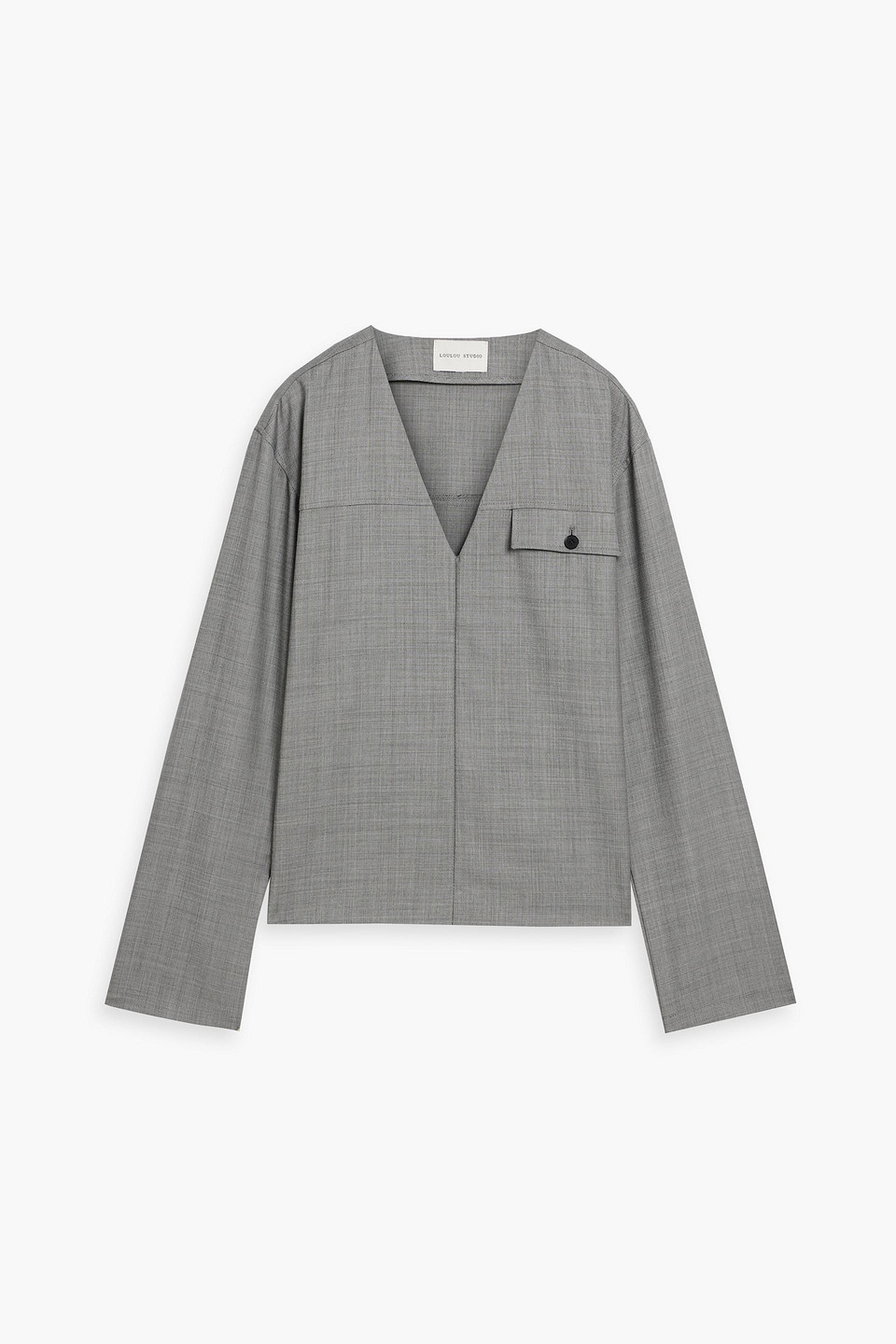 Loulou De Saison Oreca Wool-twill Blouse In Gray