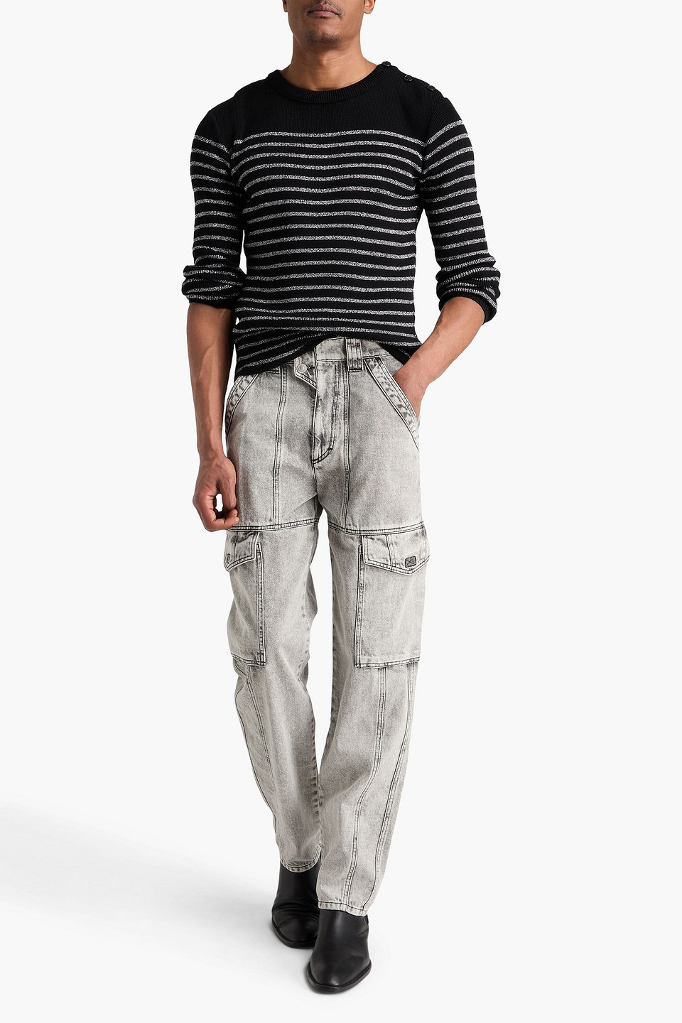  Isabel Marant - Cargojeans Aus Denim Mit Acid-waschung - Grau - 28 