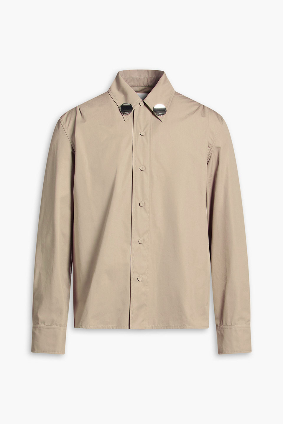 jil sander - embellished cotton-poplin shirt - green - eu 39