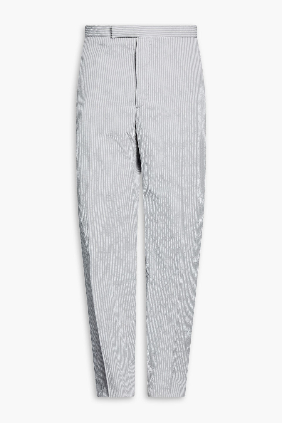 thom browne - striped cotton-seersucker suit pants - gray - 0