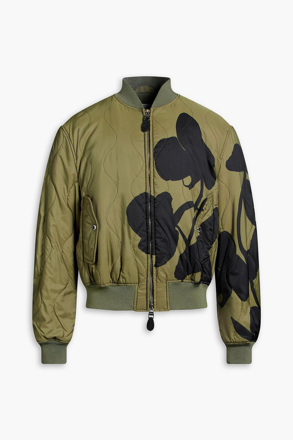 mcqueen - printed quilted shell bomber jacket - green - it 50