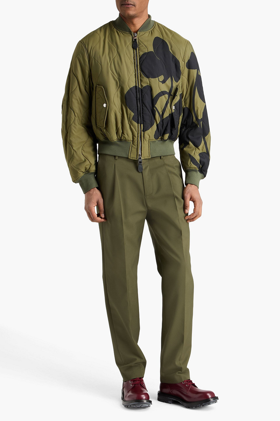  Mcqueen - Printed Quilted Shell Bomber Jacket - Green - It 48 