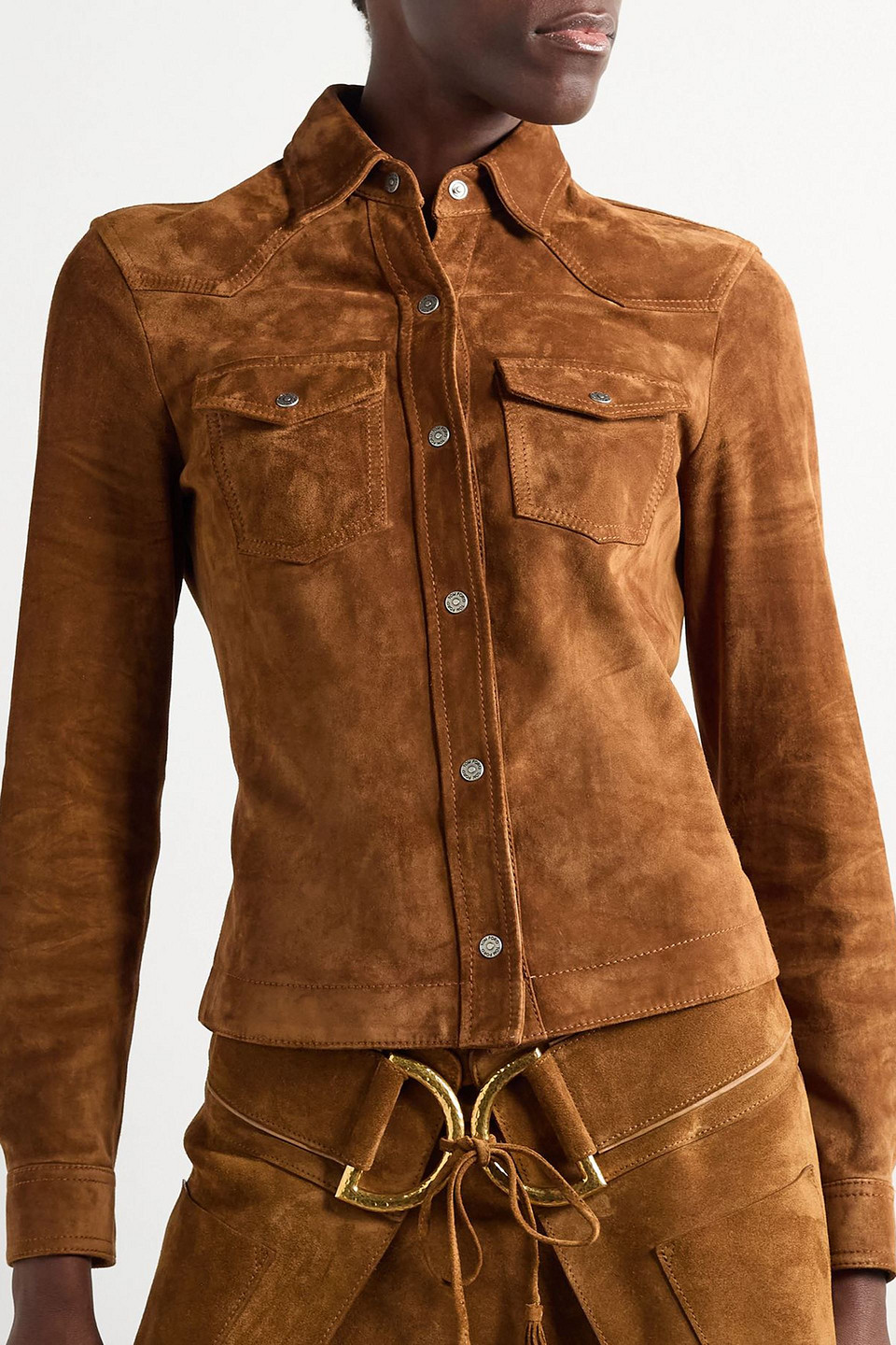  Tom Ford - Hemd Aus Veloursleder - Braun - It 40 