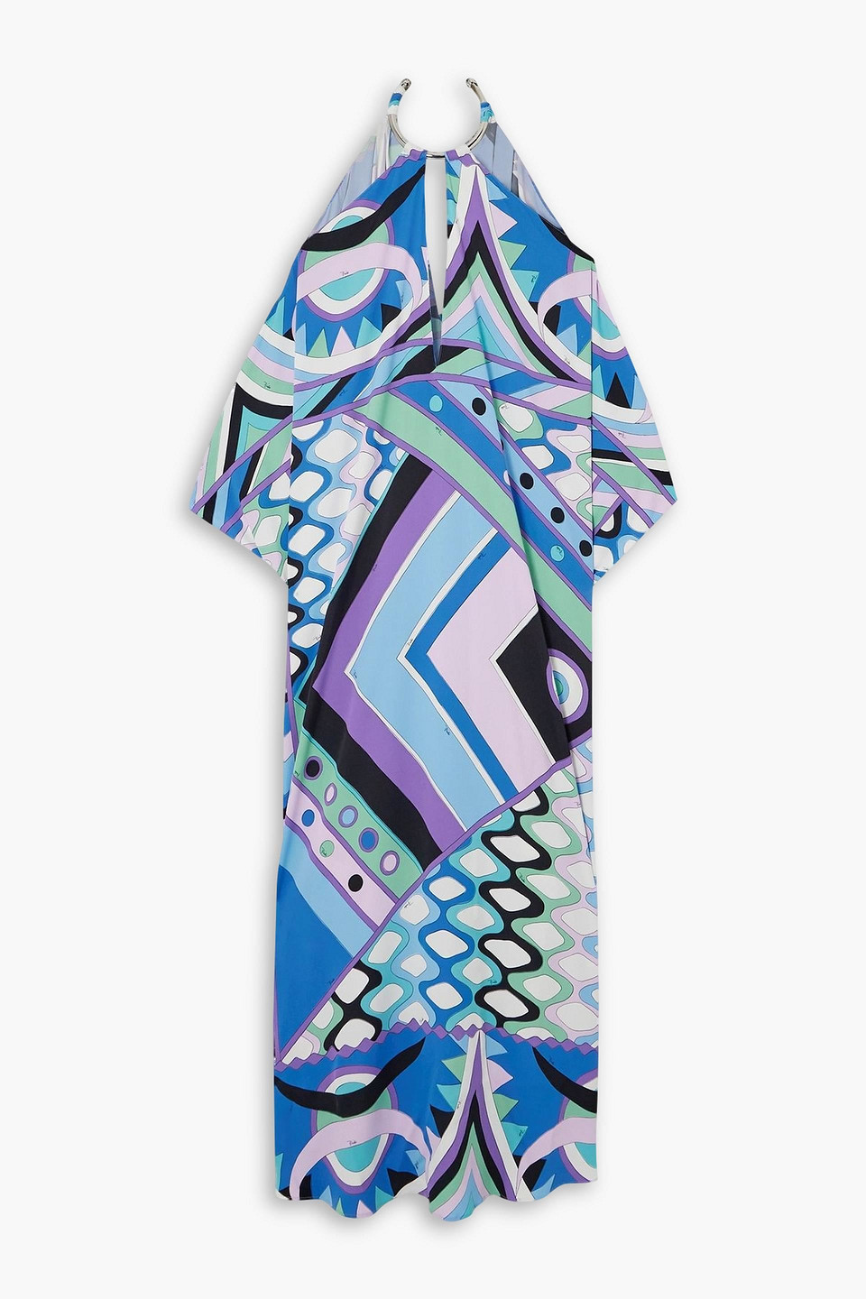 Pucci Printed Silk Kaftan In Blue