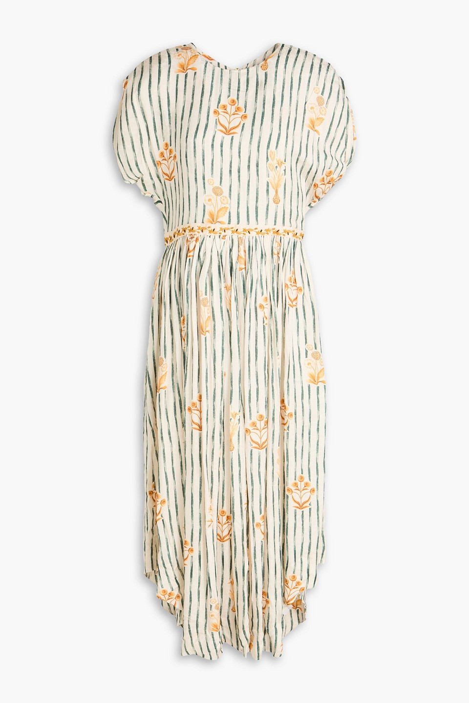 agua by agua bendita - aire herbario embellished floral-print ecovero™-blend midi dress - multicolor - m