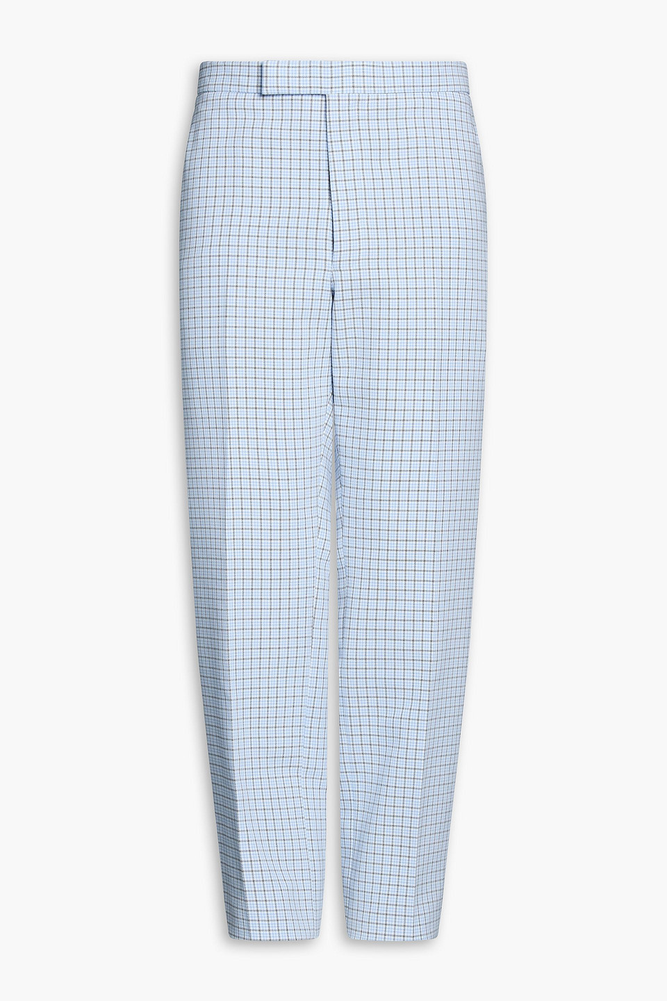 thom browne - checked cotton-blend pants - blue - 2
