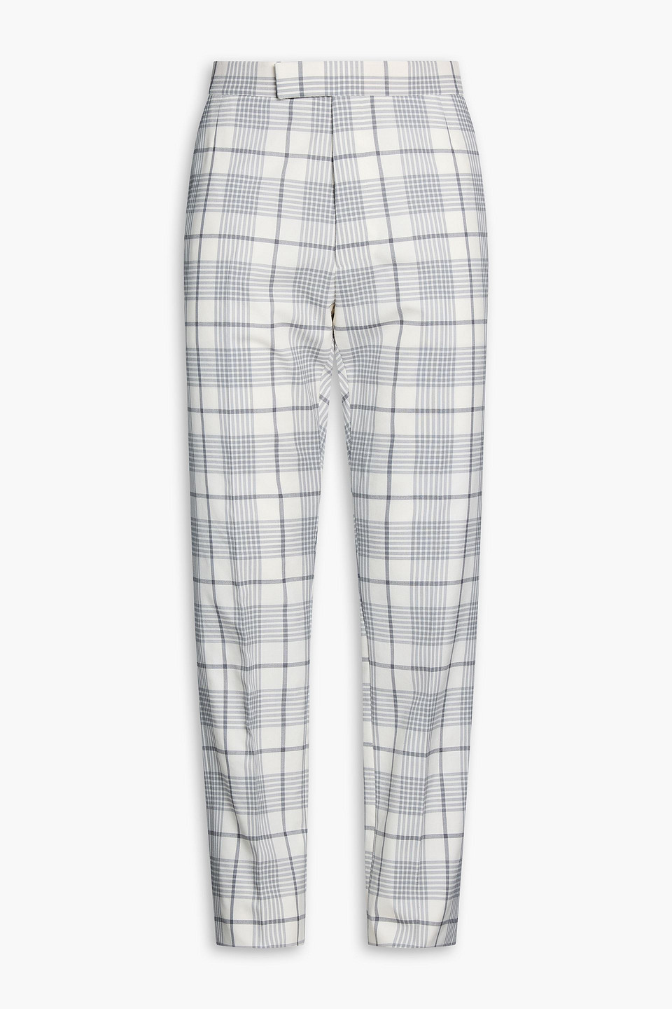 thom browne - checked wool pants - gray - 5