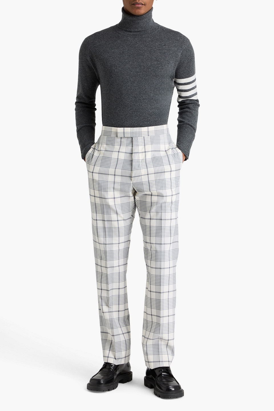  Thom Browne - Checked Wool Pants - Gray - 2 
