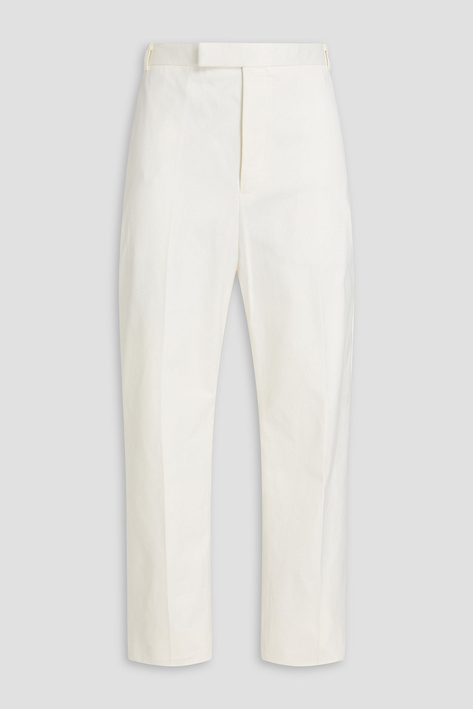 thom browne - cotton-twill pants - white - 3