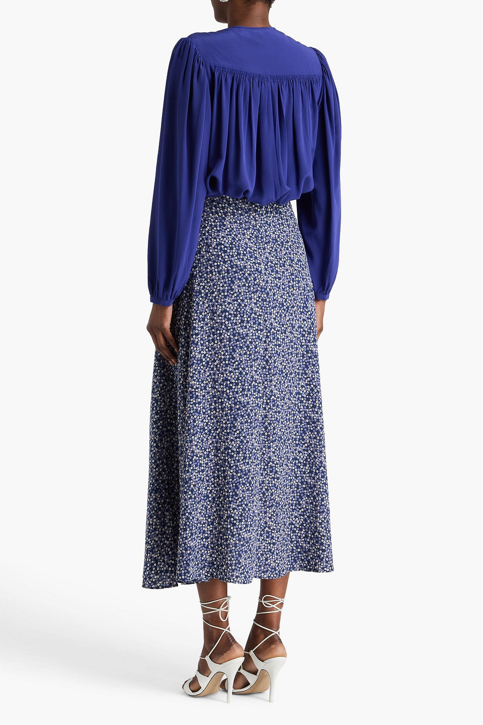  Isabel Marant - Printed Silk-blend Maxi Skirt - Blue - Fr 34 