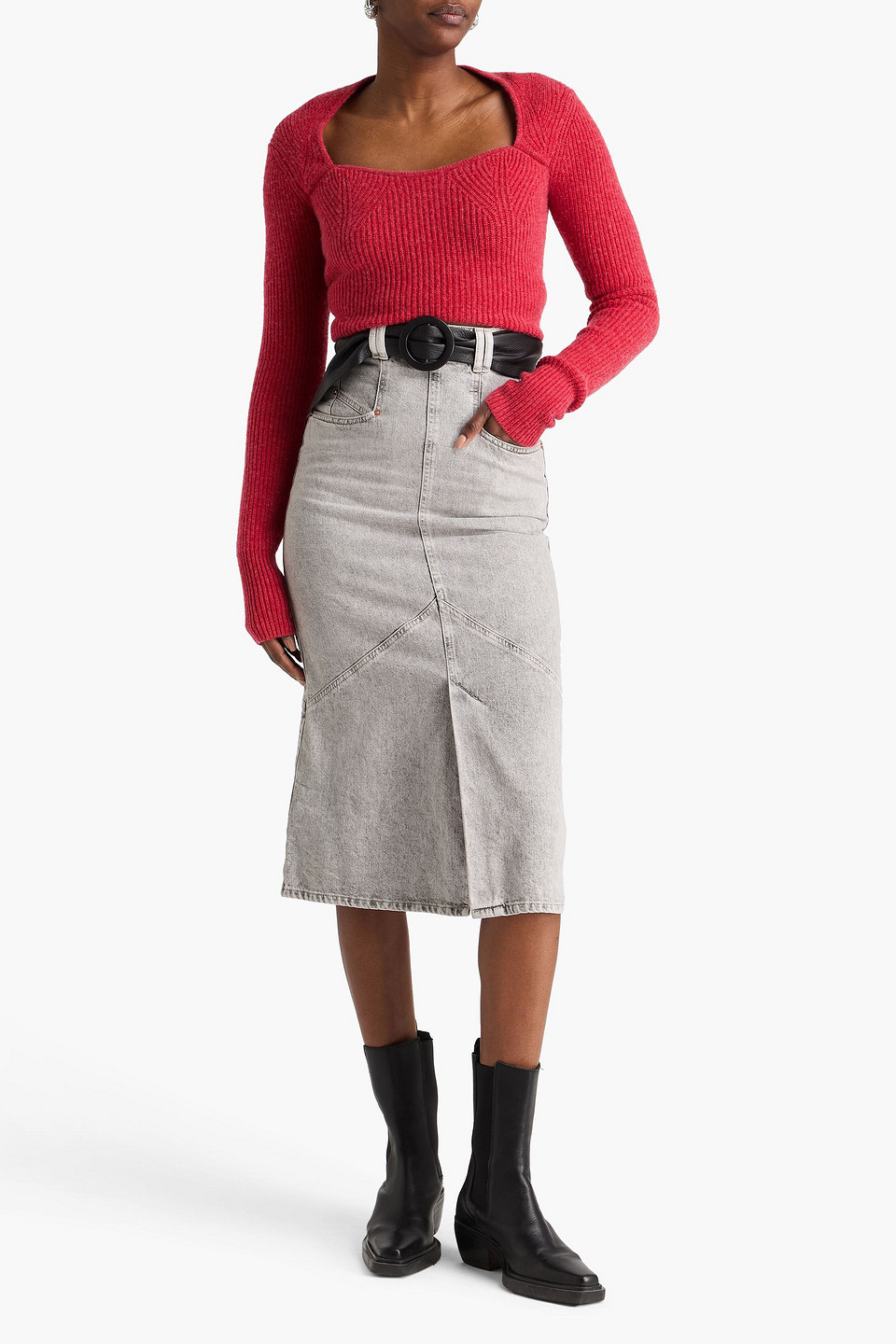  Isabel Marant - Denim Midi Skirt - Gray - Fr 34 