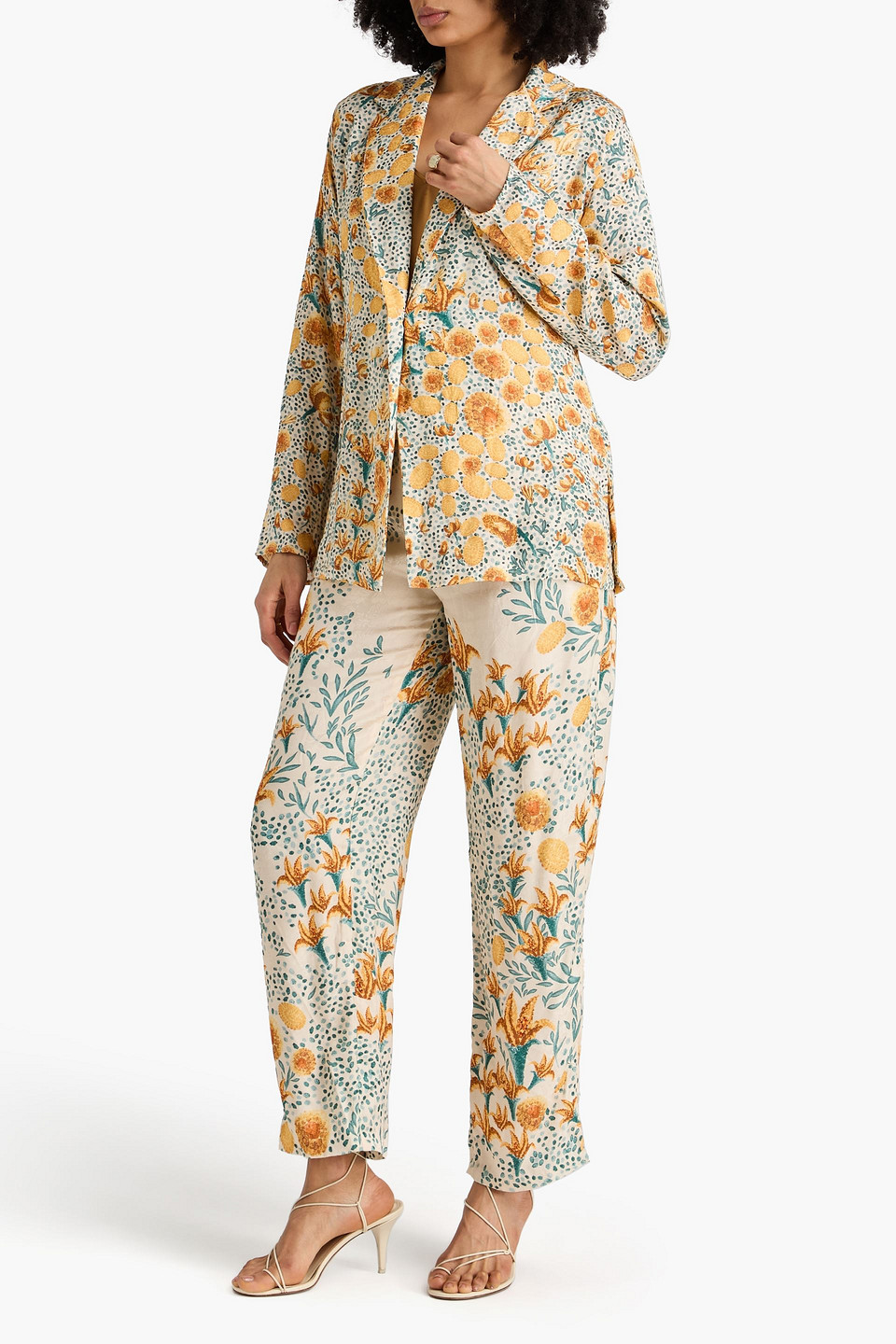  Agua By Agua Bendita - Hemd Aus Crêpe Aus Jacquard Aus Einer Ecovero™-mischung Mit Floralem Print - Gelb - Xs 