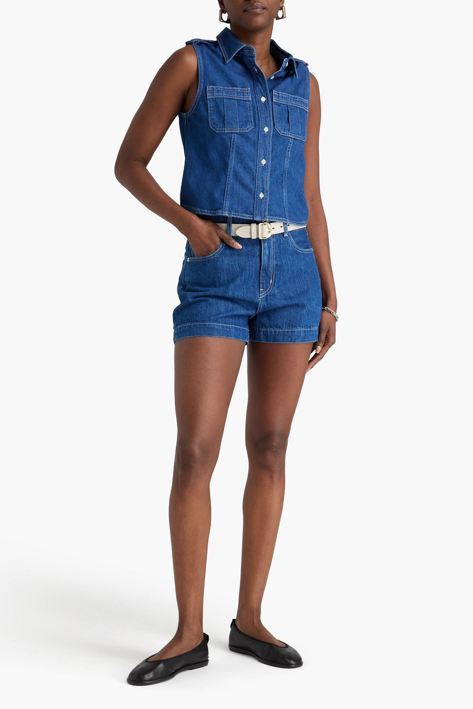  Frame - Major Denim Top - Blue - Xs 