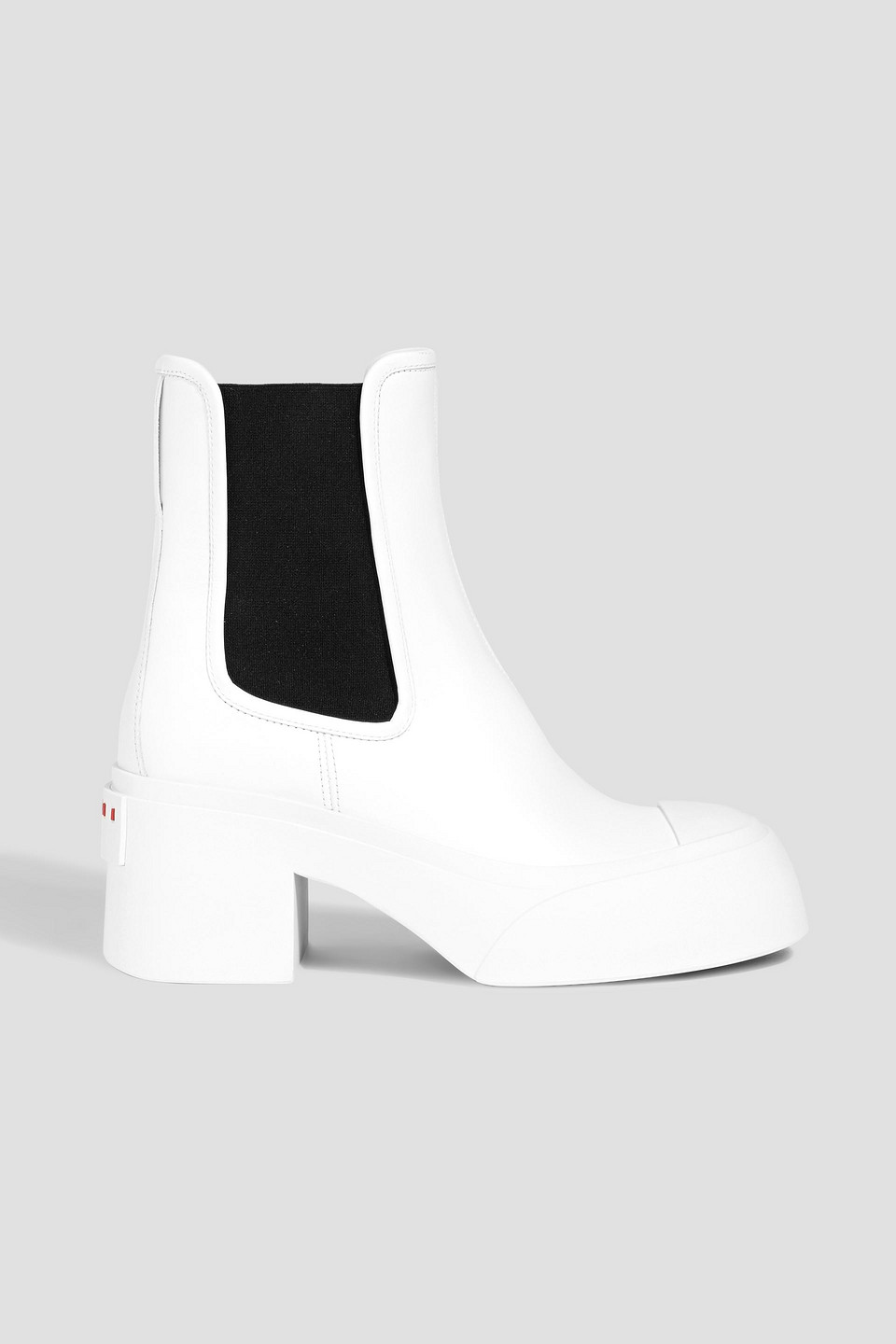 marni - leather platform chelsea boots - white - eu 37