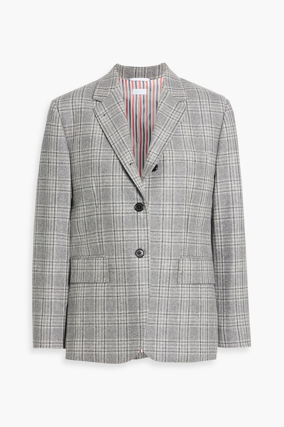 Thom Browne Checked Wool And Cashmere-blend Tweed Blazer In Gray