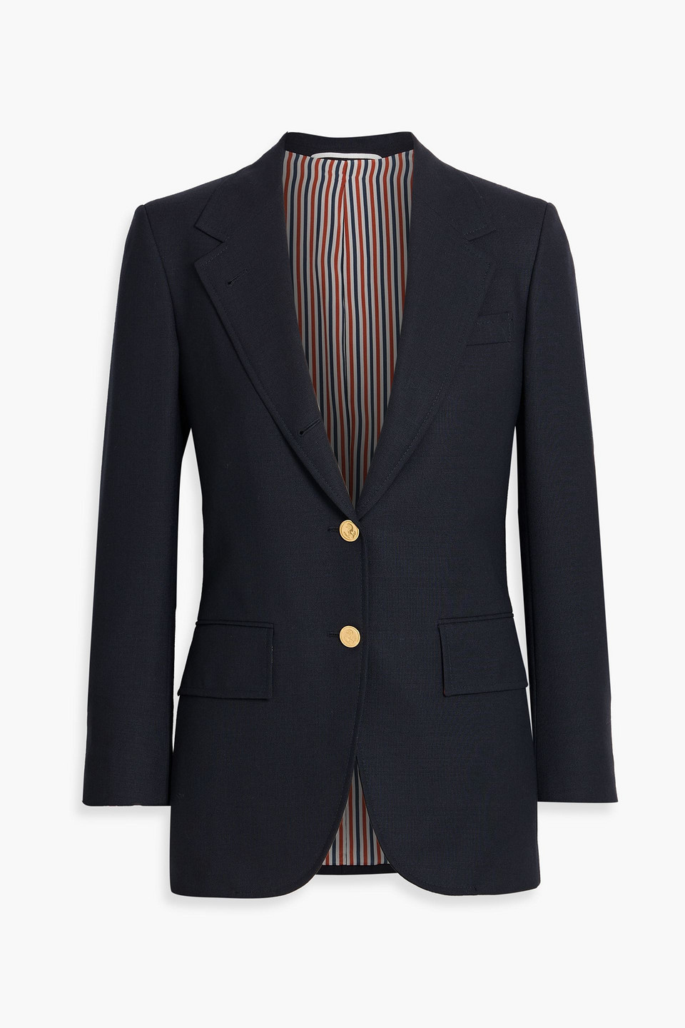 Thom Browne Grain De Poudre Wool Blazer In Blue