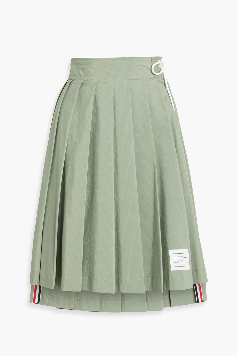 thom browne - pleated cotton-blend ripstop skirt - green - it 36