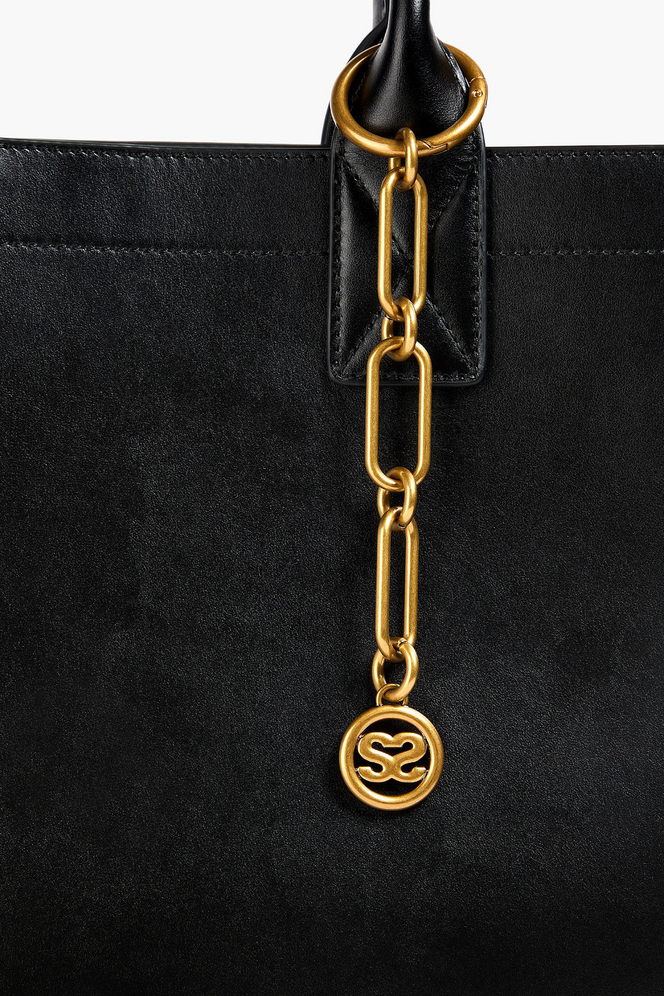 Sandro Leather Tote In Black