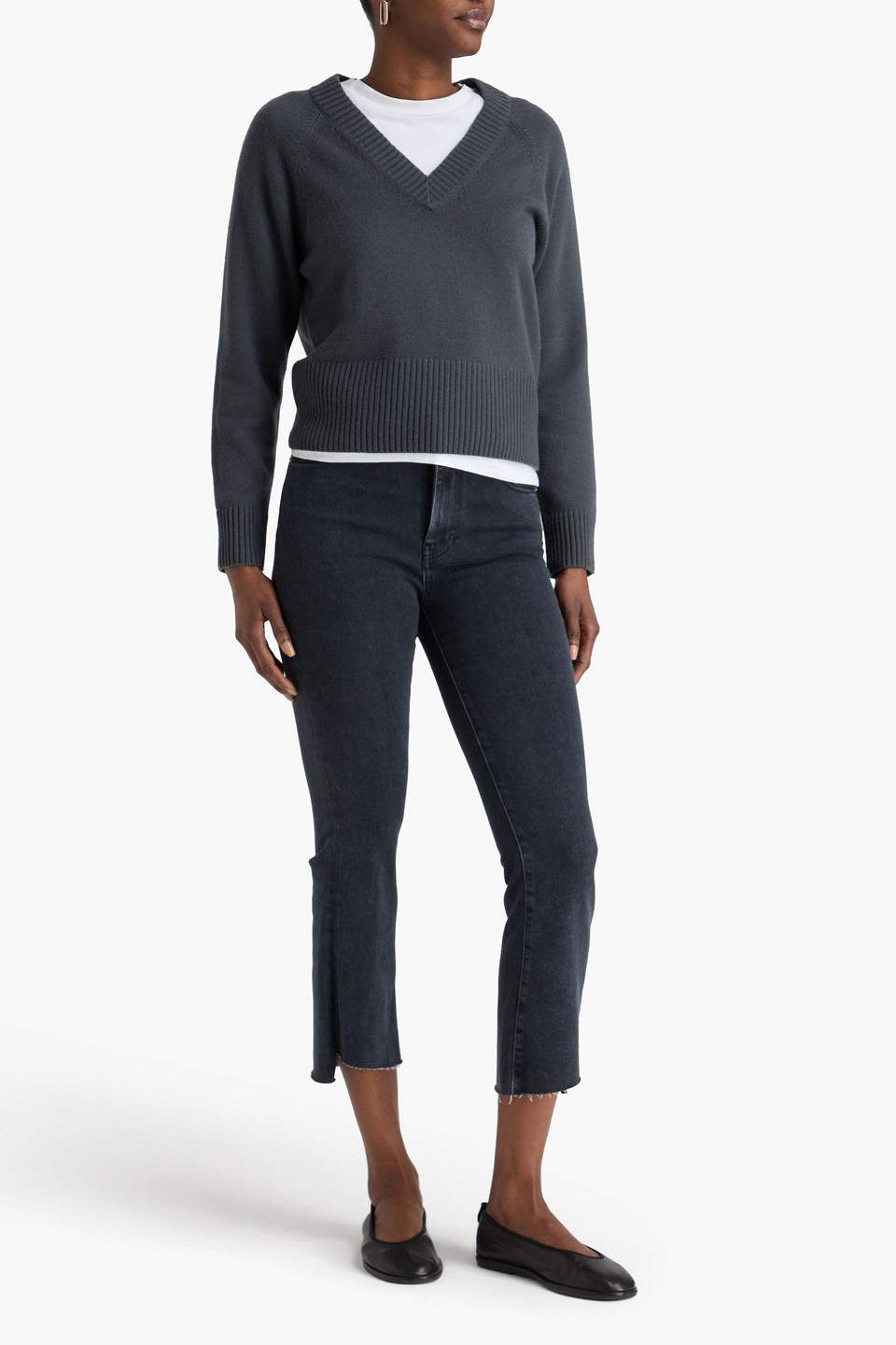  Frame - Le Crop Mini Boot High-rise Bootcut Jeans - Gray - 25 