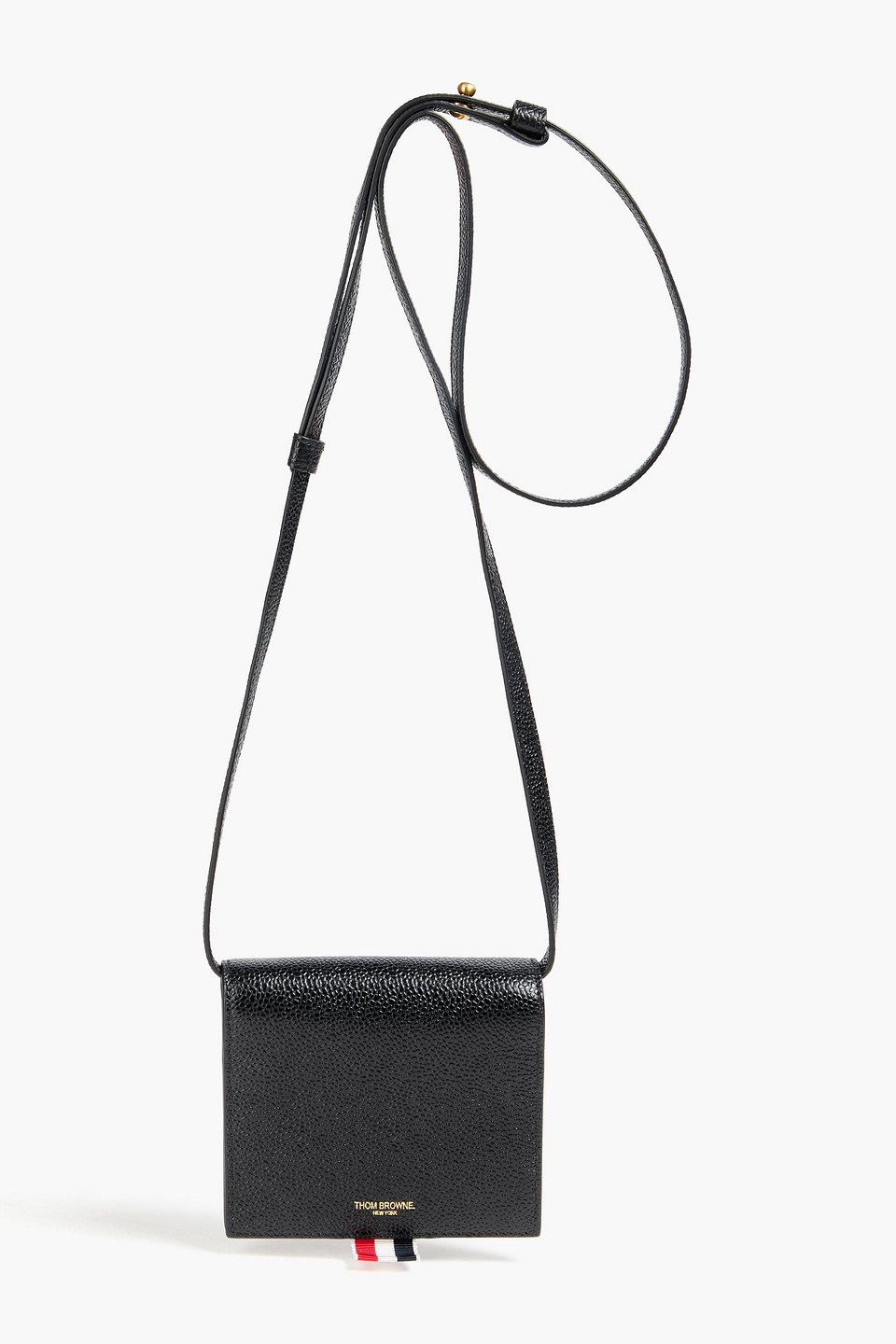 Thom Browne Pebbled-leather Cardholder In Black