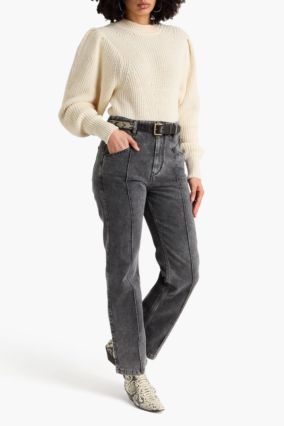  Isabel Marant - Pullover „adele“ Aus Einer Gerippten Baumwollmischung - Weiß - Fr 34 