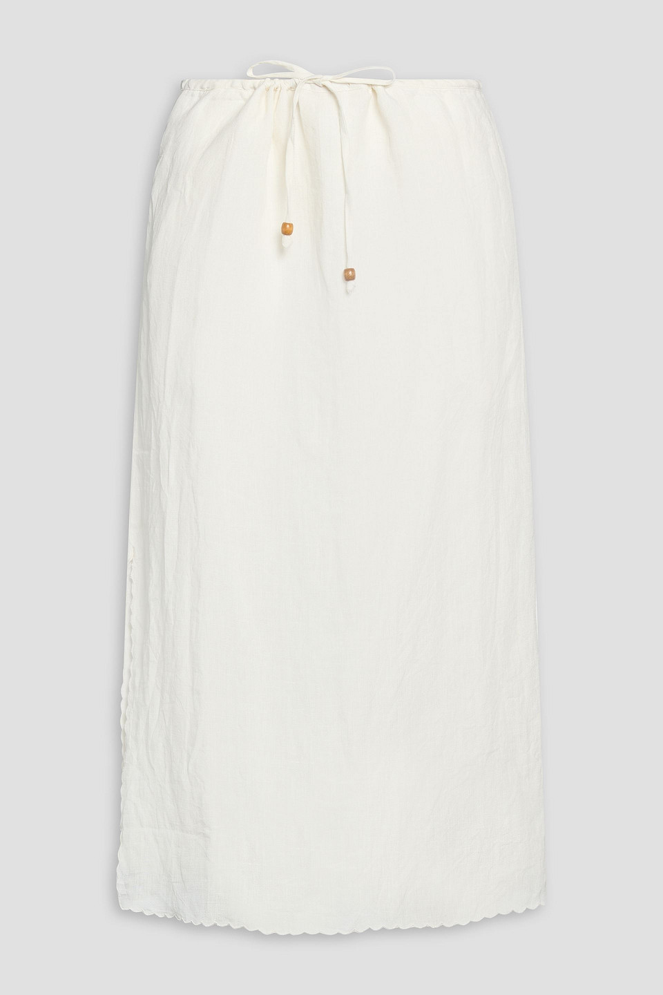 Hannah Adriana Linen Midi Skirt In White