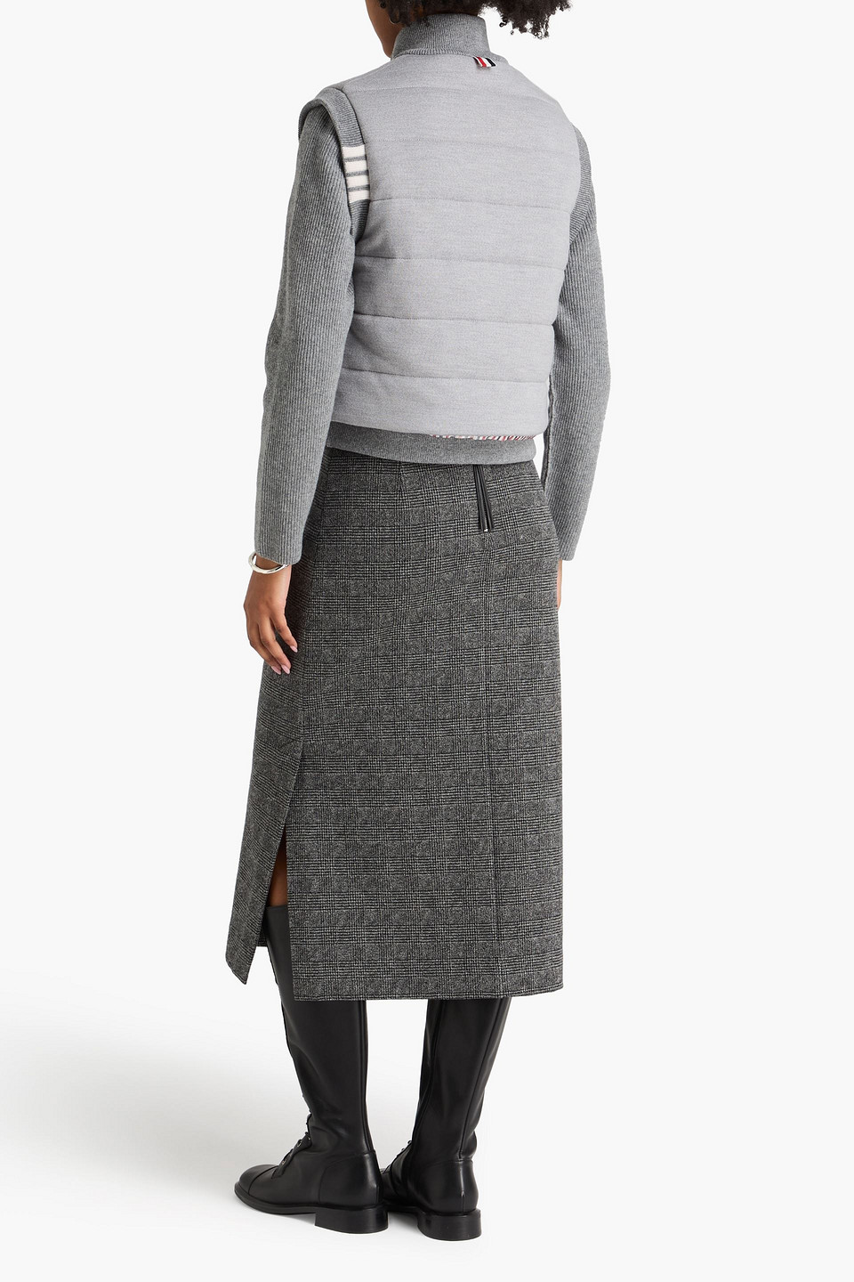  Thom Browne - Reversible Striped Quilted Wool Jacket - Gray - It 38 