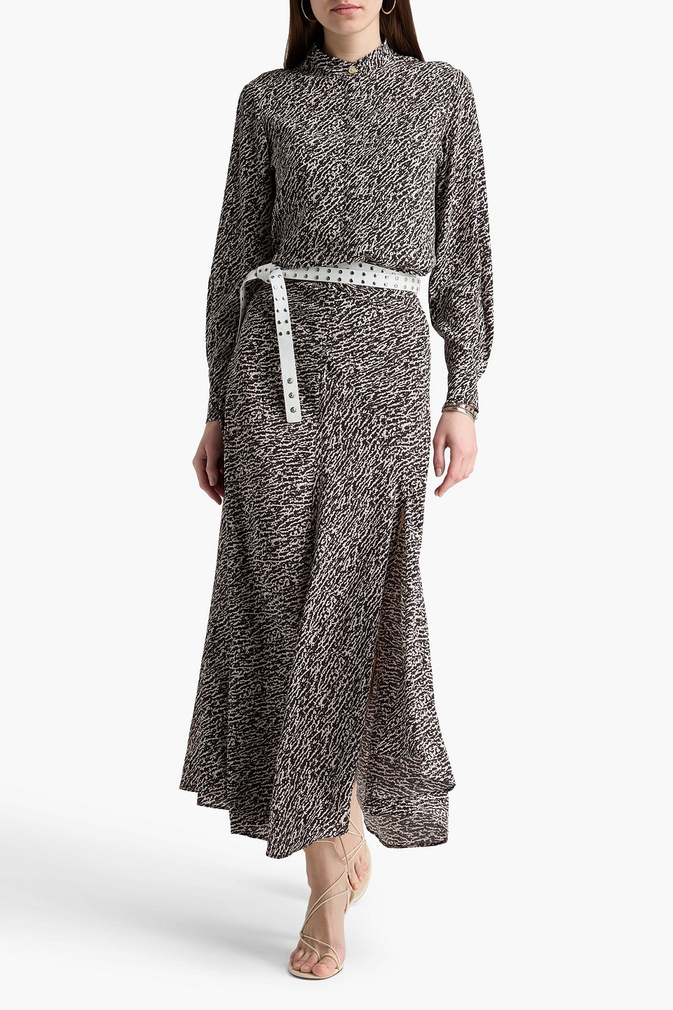  Isabel Marant - Maxirock „sakura“ Aus Stretch-seide Mit Print - Schwarz - Fr 34 