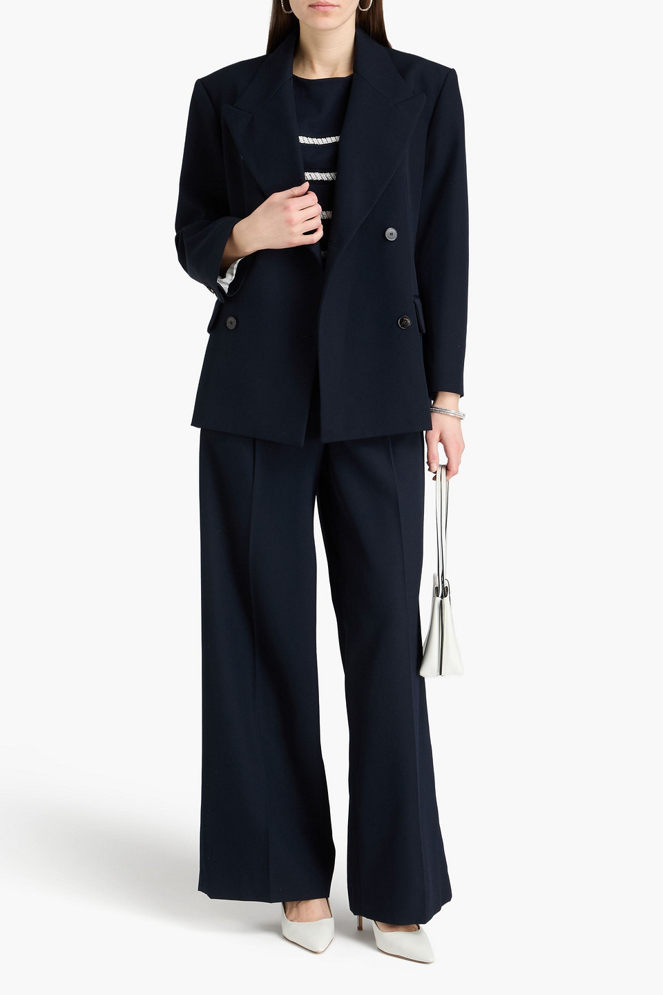 Sandro - Blazer Aus Twill - Blau - Fr 42 