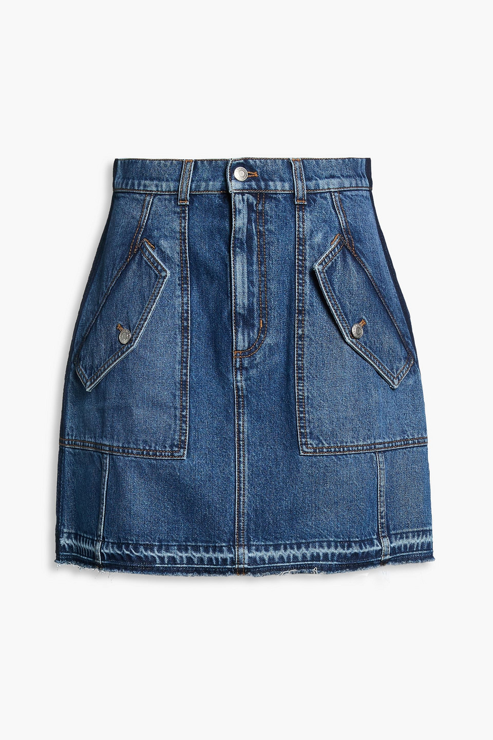 Alexander Mcqueen Denim Mini Skirt In Blue