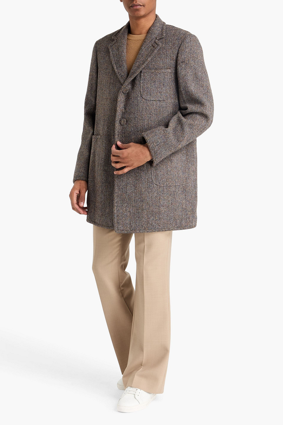  Thom Browne - Donegal Herringbone Wool-tweed Coat - Braun - 1 