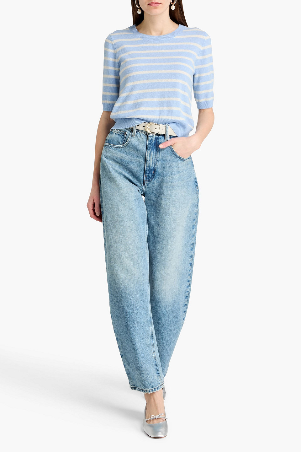  Veronica Beard - Oberteil „shana“ Aus Kaschmir Mit Streifen - Blau - Xs 