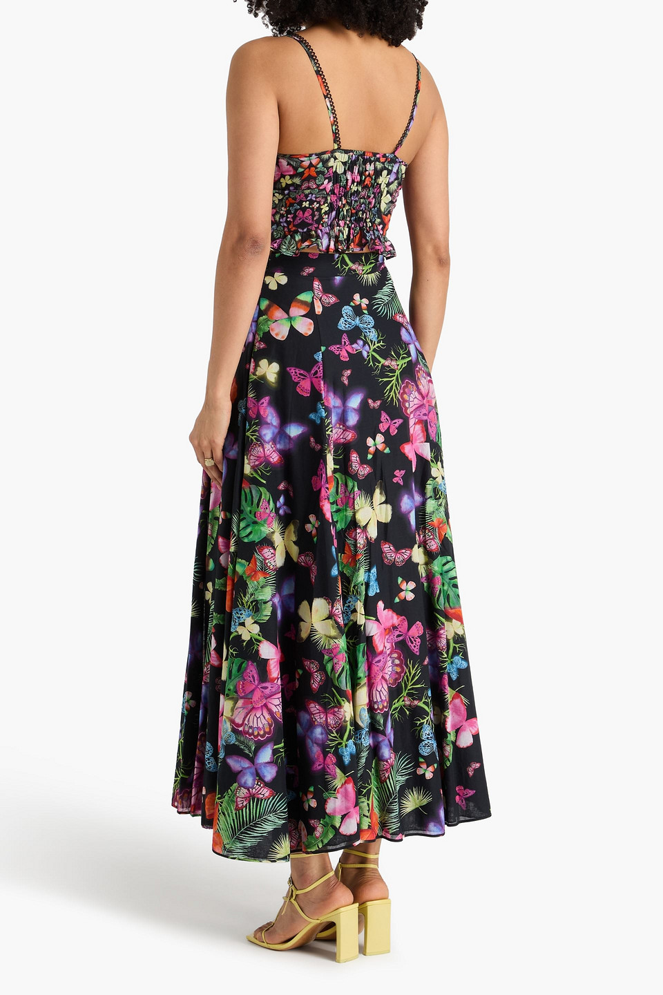  Charo Ruiz Ibiza - Cropped Bustier-oberteil „mara“ Aus Voile Aus Einer Baumwollmischung Mit Print - Schwarz - Xs 