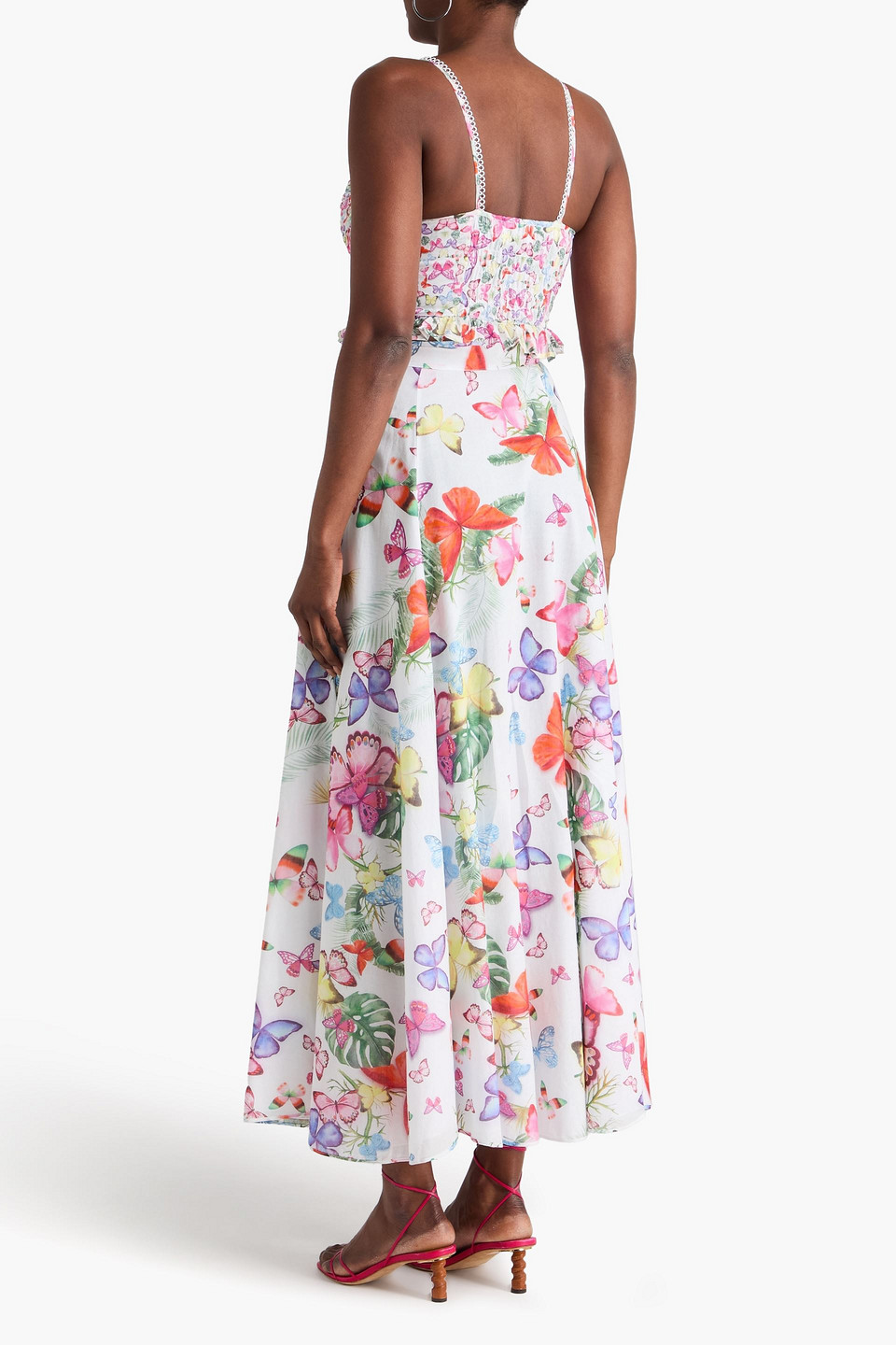  Charo Ruiz Ibiza - Cropped Bustier-oberteil „mara“ Aus Voile Aus Einer Baumwollmischung Mit Print - Weiß - M 