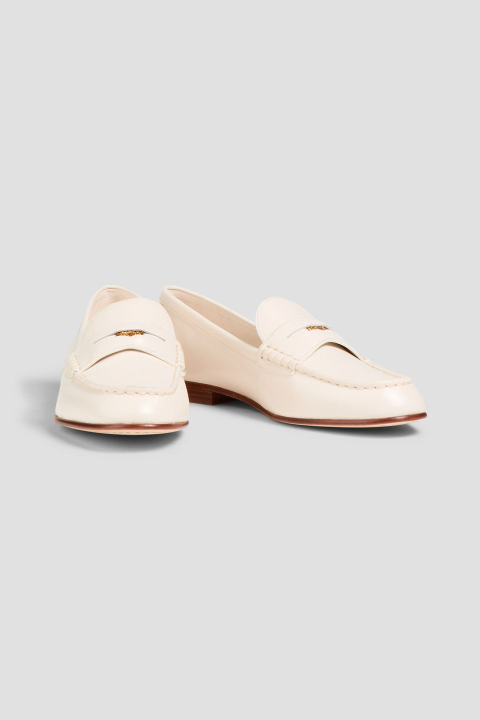  Veronica Beard - Penny Embellished Pebbled-leather Loafers - White - Us 8.5 