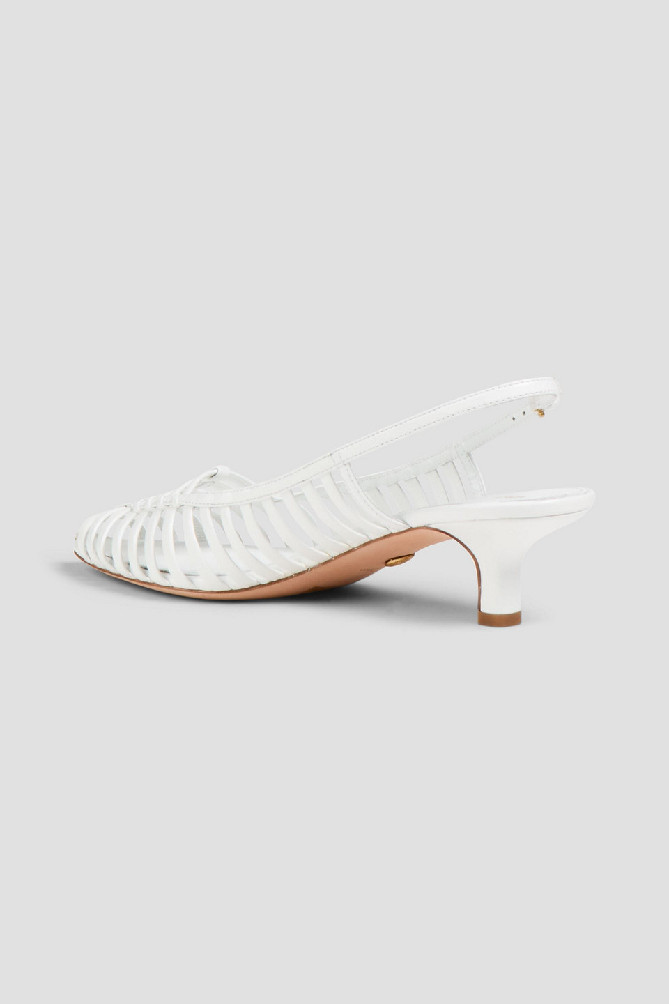  Veronica Beard - Britte Cutout Leather Slingback Pumps - White - Us 6.5 