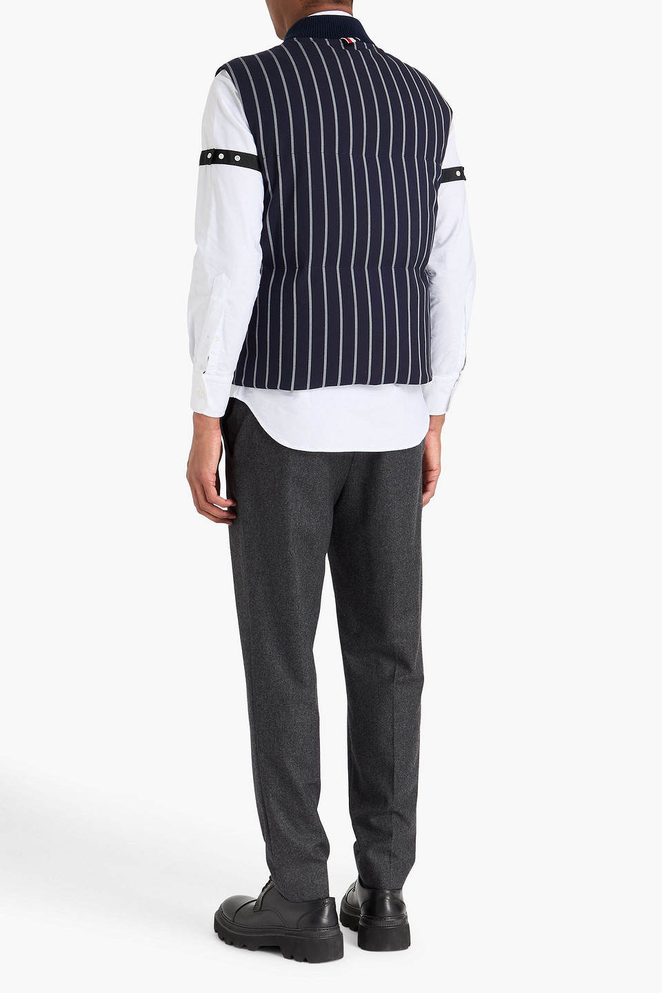  Thom Browne - Striped Wool Down Vest - Blau - 2 