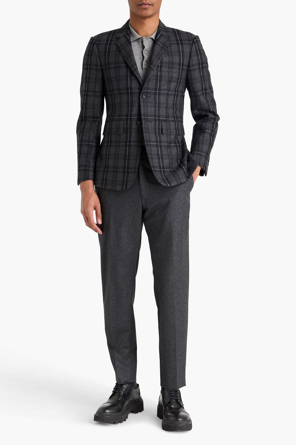  Thom Browne - Checked Wool And Cashmere-blend Flannel Blazer - Grau - 1 