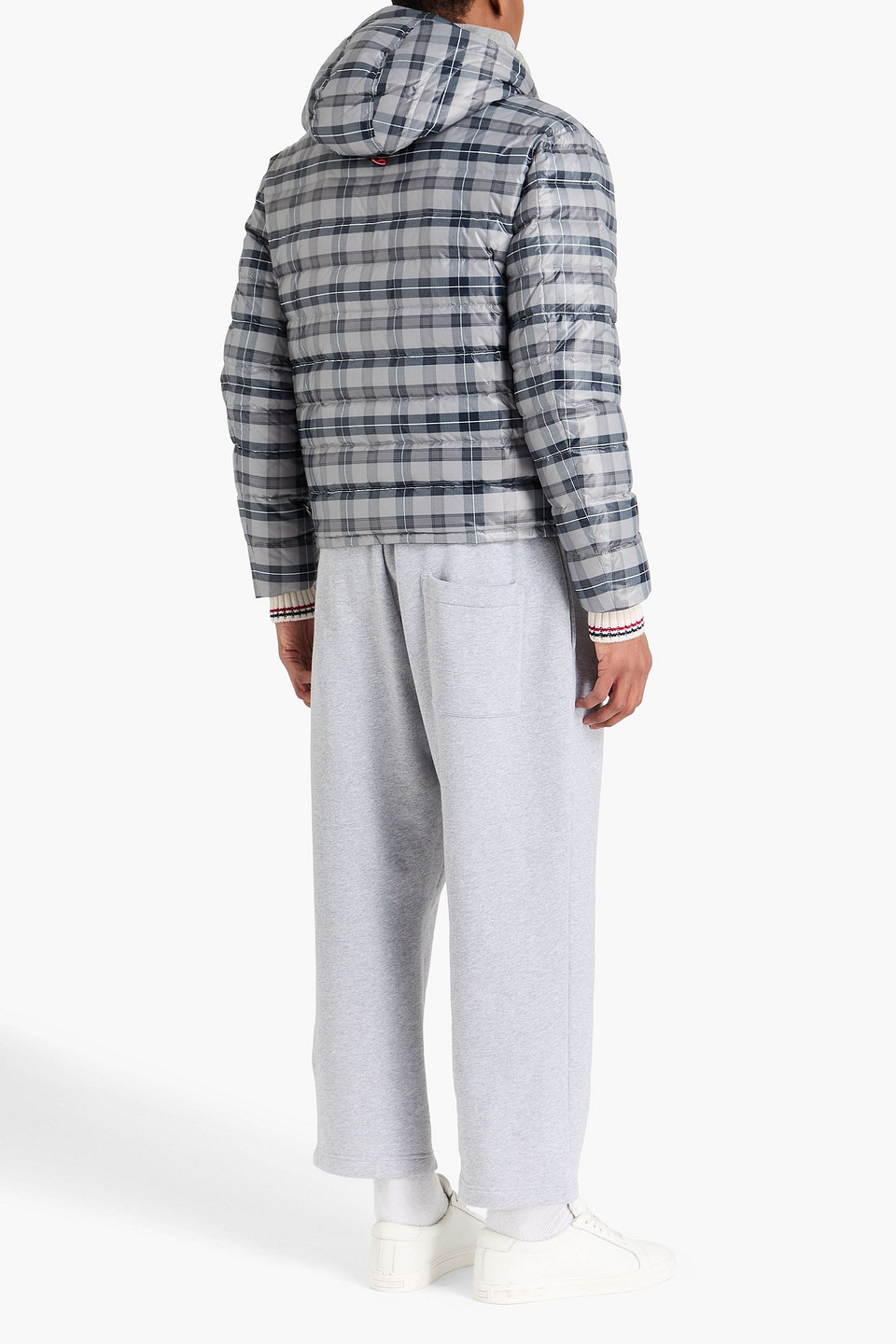  Thom Browne - Checked Hooded Down Ski Jacket - Grau - 0 